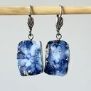 Ciemnoniebieskie kolczyki, kolczyki z imitacji kamieni, kolczyki ze stali nierdzewnej