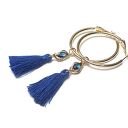 Kolczyki boho z chabrami handmade