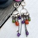 Energia wiosny - kolorowe srebrne kolczyki