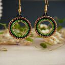 Kolczyki koła ze stali chirurgicznej ONArt - 23 mm - beading Miyuki i Toho