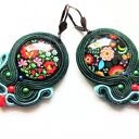 Kolczyki sutaszowe Polish Folk (ręcznie haftowane) - 5,5 cm