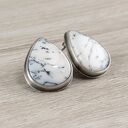 Agat dendrytowy i srebro - kolczyki sztyfty 1752a