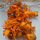 Kolczyki duże lekkie pomarańczowe metaliczne kwiaty rękodzieło