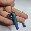 Niebieskie kolczyki boho handmade w pojedynczym egzemplarzu