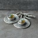 srebrne kolczyki z fasetowanym labradorytem