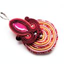 Kolczyki haftowane sutasz Red Spiral