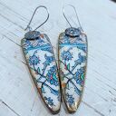 Kolczyki decoupage z żywicą - orientalne i lekkie