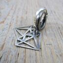 Diament - kolczyki z oksydowanego srebra 925 (handmade)