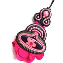 Flamenco kolczyki sutaszowe boho - ręcznie haftowane (8 cm)