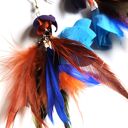 Kolczyki pióra kwiaty duze