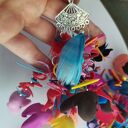 Kolczyki kwiaty lekkie - kolorowe frędzle Ruda Klara (handmade)