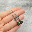 Kolczyki chainmaille z lawą wulkaniczną i zielonym jadeitem