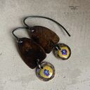 Kolczyki Polne Kwiaty - Rustic Brown & Ochre