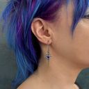 Srebrne kolczyki Gwiazda Venus z ametystem 6 mm