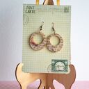 Drewniane kolczyki - Listy miłosne (romantyczne vintage) z decoupage