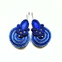 Kolczyki haftowane sutaszowe Blue Spiral