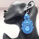 Blue Sky haftowane kolczyki sutasz