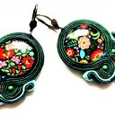 Kolczyki sutaszowe Polish Folk (ręcznie haftowane) - 5,5 cm
