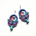 Kolczyki sutaszowe haftowane ręczny Tahiti
