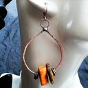 Bursztyn inaczej - designerskie kolczyki handmade z bursztynu bałtyckiego i miedzią (Tiffany)