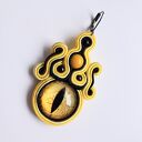 Kolczyki sutaszowe Yellow Dragon - ręcznie haftowane smocze oko (6,5 cm)