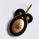 Kolczyki haftowane sutaszowe Gold Flower