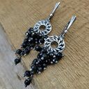 Kolczyki - rozeta z turmalinem