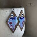 Kolczyki Big Fish - Blue With Ruby Accent