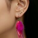 Kolczyki wkrętki kolorowe energetyczne pióra