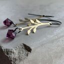 Kolczyki Urban Rose Purple - fioletowe z Swarovski i srebrnymi biglami