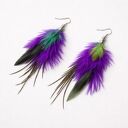 ręcznie robione kolczyki - długie pióra Wyjątkowe, ręcznie tworzone kolczyki w formie długich piór