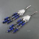 Kolczyki z lapis lazuli - srebro 925 oksydowane