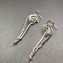 Długie srebrne kolczyki z kryształem - lekkie, eleganckie, ręcznie robiona biżuteria