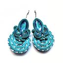 Kolczyki Haftowane Sutasz Turquoise Spiral - Turkusowa Spirala w stylu boho