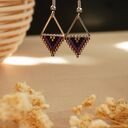 Kolczyki romby ze stali chirurgicznej - beading Miyuki, antyalergiczne