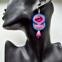 Kolczyki sutaszowe ręcznie haftowane Pink Ball