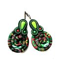 Green Masai kolczyki sutaszowe