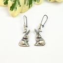 Kolczyki srebrne z zajączkami szare - biżuteria handmade