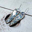 Kolczyki decoupage z żywicą - orientalne i lekkie