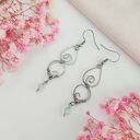 Kolczyki Topaz stal chirurgiczna handmade wirewrapping