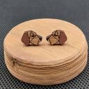 Kolczyki drewniane GŁOWA PSA