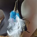 Kolczyki długie pióra kolorowe bardzo stylowe polecam zwracają uwagę duże leciutkie cudne Box X1