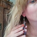 Długie kolczyki winogrona w kolorowym stylu boho - folk 