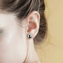 Kolczyki sztyfty - Czarny kot - mini