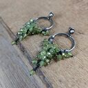Kolczyki - gronka z peridotem