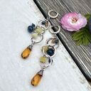 kwarc wiosenny - kolorowe srebrne kolczyki