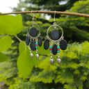 Kolczyki Koraliki Czarne Oliwki