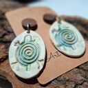 Kolczyki ceramiczne "Spirala Życia" - ręcznie robiony amulet szczęścia