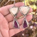 Rubin, muszle i letnia miłość - srebrne kolczyki