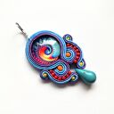 Kolczyki sutaszowe haftowane ręczny Tahiti